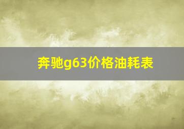 奔驰g63价格油耗表