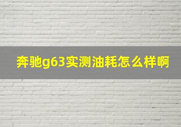 奔驰g63实测油耗怎么样啊