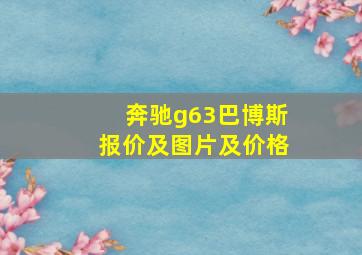 奔驰g63巴博斯报价及图片及价格