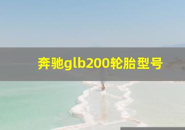 奔驰glb200轮胎型号