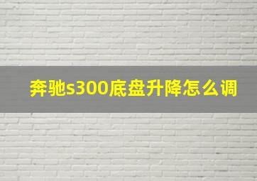 奔驰s300底盘升降怎么调