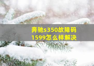 奔驰s350故障码1599怎么样解决