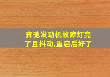 奔驰发动机故障灯亮了且抖动,重启后好了