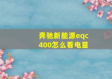 奔驰新能源eqc400怎么看电量