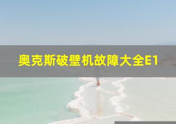 奥克斯破壁机故障大全E1