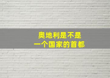 奥地利是不是一个国家的首都