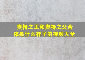 奥特之王和奥特之父合体是什么样子的视频大全