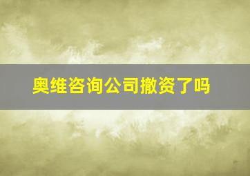 奥维咨询公司撤资了吗