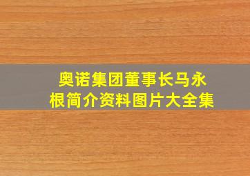 奥诺集团董事长马永根简介资料图片大全集