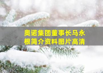 奥诺集团董事长马永根简介资料图片高清