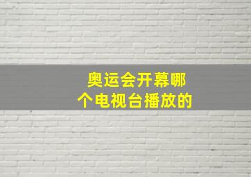 奥运会开幕哪个电视台播放的