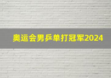 奥运会男乒单打冠军2024