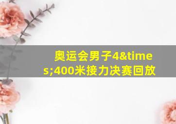 奥运会男子4×400米接力决赛回放