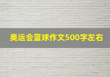 奥运会篮球作文500字左右