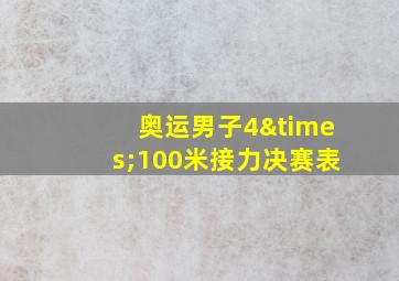 奥运男子4×100米接力决赛表