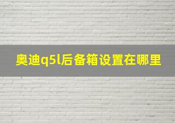 奥迪q5l后备箱设置在哪里