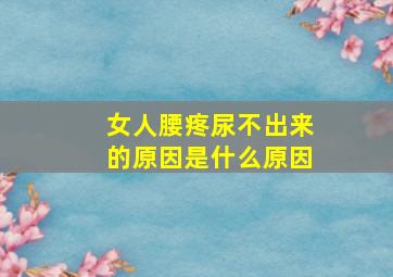 女人腰疼尿不出来的原因是什么原因