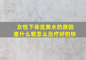 女性下体流黄水的原因是什么呢怎么治疗好的快