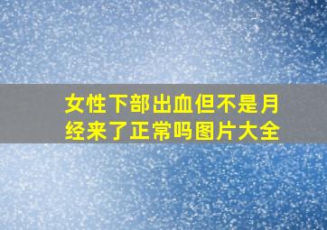 女性下部出血但不是月经来了正常吗图片大全