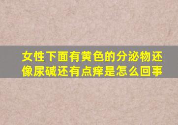 女性下面有黄色的分泌物还像尿碱还有点痒是怎么回事