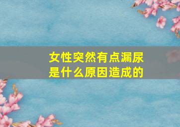 女性突然有点漏尿是什么原因造成的