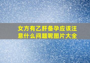 女方有乙肝备孕应该注意什么问题呢图片大全