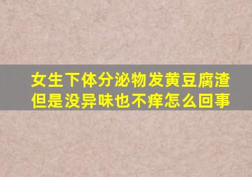 女生下体分泌物发黄豆腐渣但是没异味也不痒怎么回事