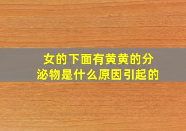 女的下面有黄黄的分泌物是什么原因引起的