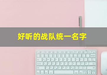 好听的战队统一名字