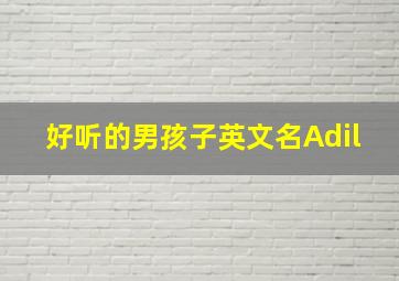 好听的男孩子英文名Adil