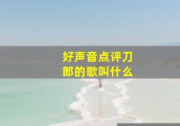 好声音点评刀郎的歌叫什么