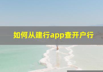 如何从建行app查开户行