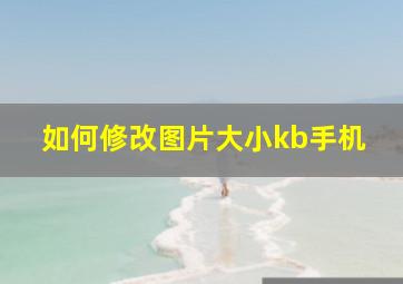 如何修改图片大小kb手机