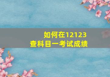 如何在12123查科目一考试成绩