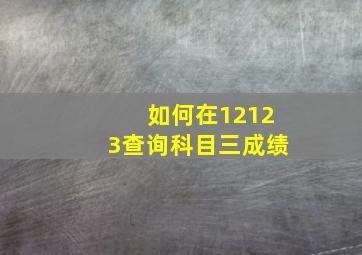 如何在12123查询科目三成绩