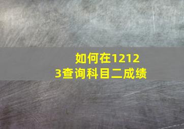 如何在12123查询科目二成绩