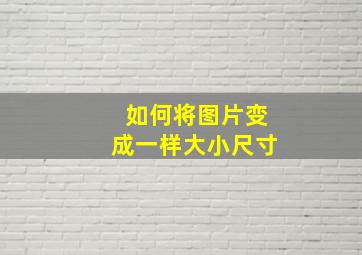 如何将图片变成一样大小尺寸