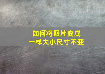 如何将图片变成一样大小尺寸不变