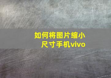 如何将图片缩小尺寸手机vivo