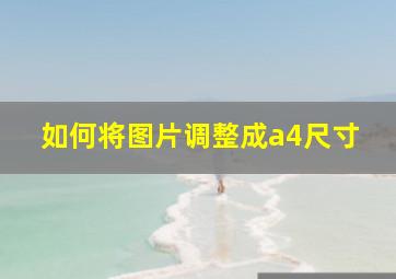 如何将图片调整成a4尺寸