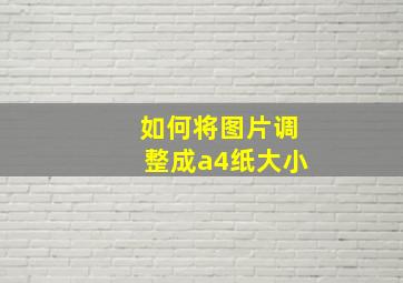 如何将图片调整成a4纸大小