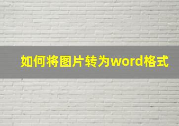 如何将图片转为word格式