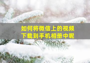 如何将微信上的视频下载到手机相册中呢