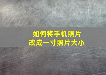 如何将手机照片改成一寸照片大小