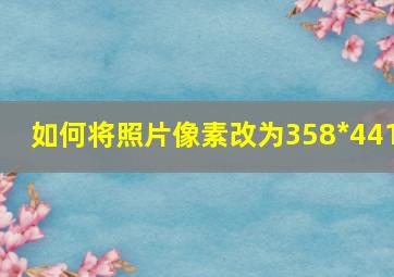 如何将照片像素改为358*441