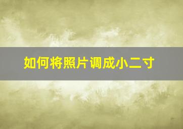 如何将照片调成小二寸