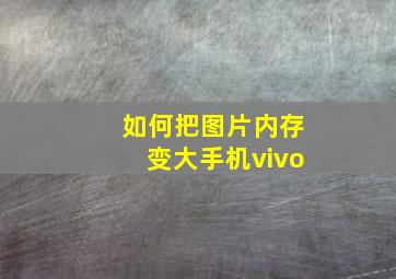 如何把图片内存变大手机vivo