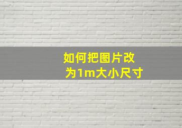 如何把图片改为1m大小尺寸