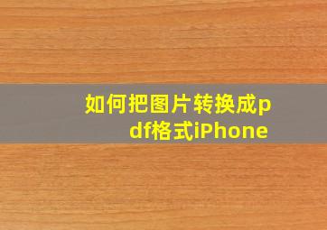 如何把图片转换成pdf格式iPhone