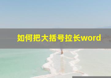 如何把大括号拉长word